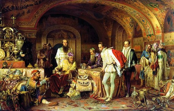 Tsar Ivan IV meets traders from the City of London in Moscow in 1554